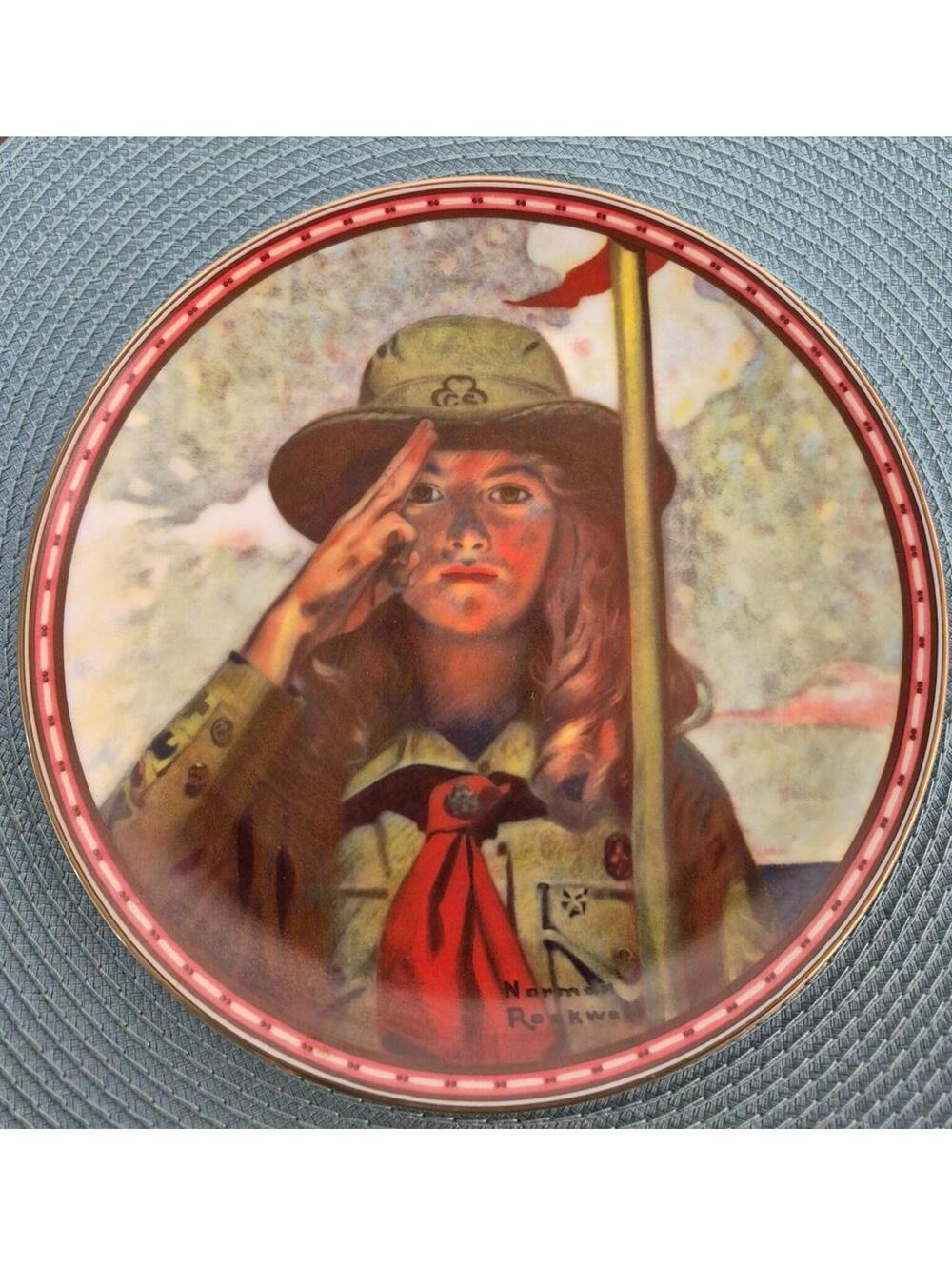 Norman Rockwell Collectible Plate - Young Scout Saluting